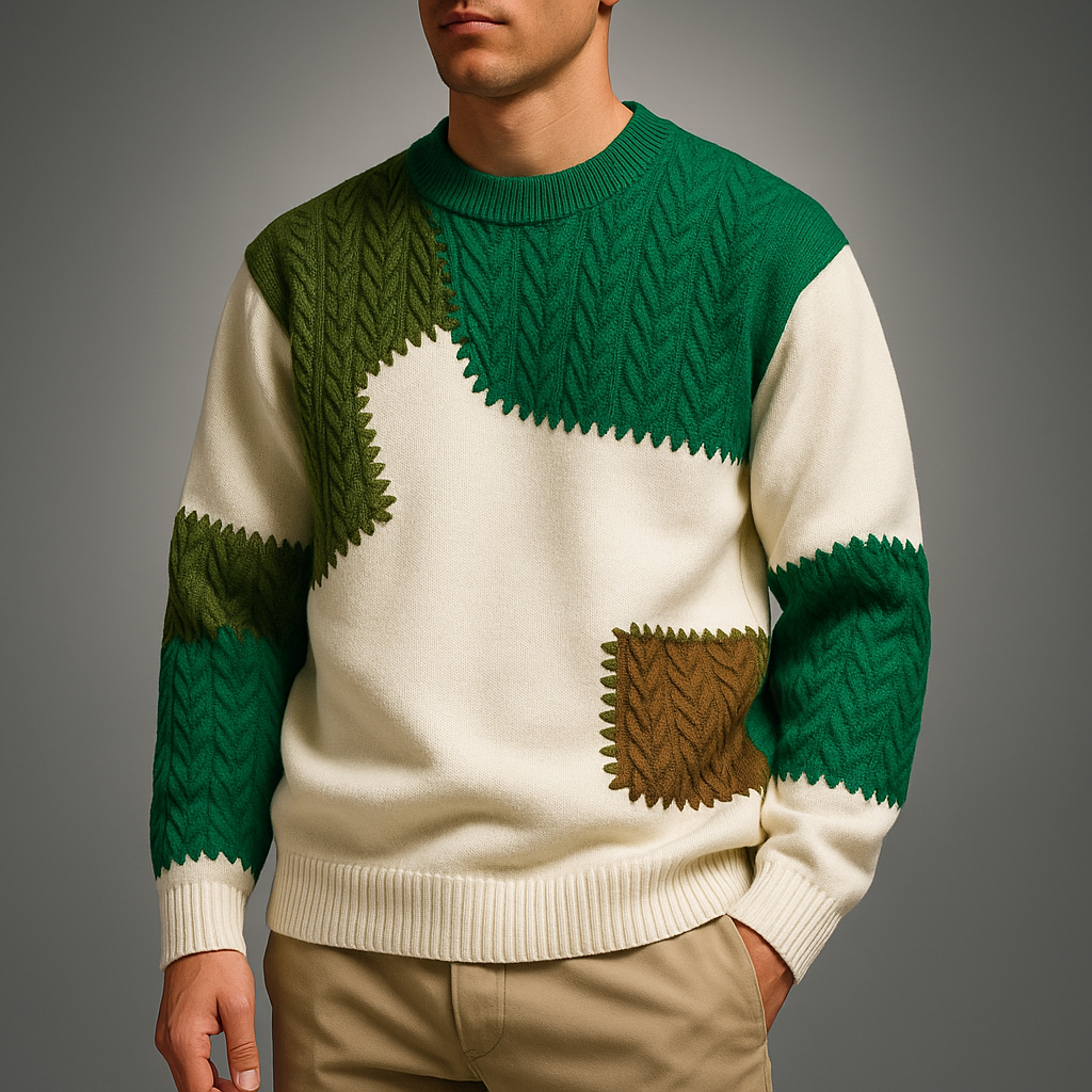 Men's Textured Pullover with Modern Design - Versatile and Comfortable