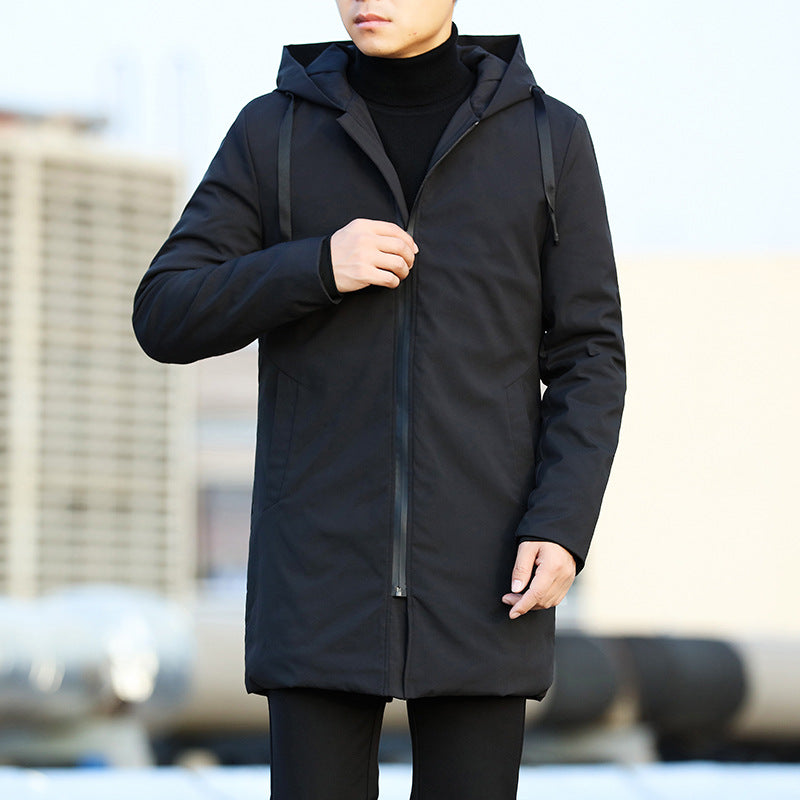 Modern Men's Winter Jacket with Hood - Windproof and Warm-Lined