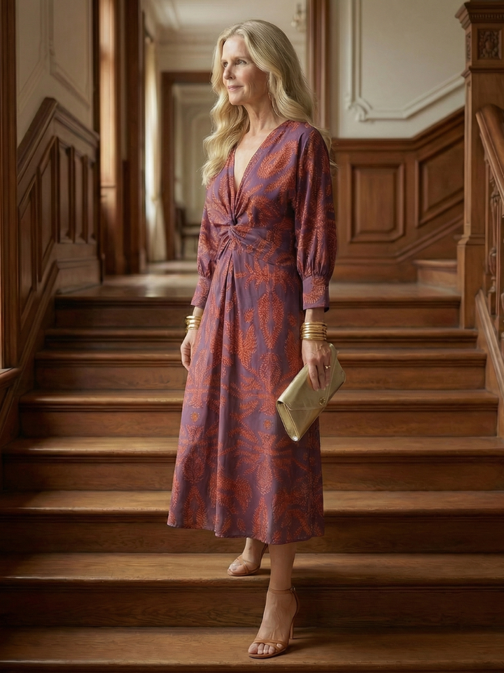 Elegant Lightweight Women's Wrap Midi Dress