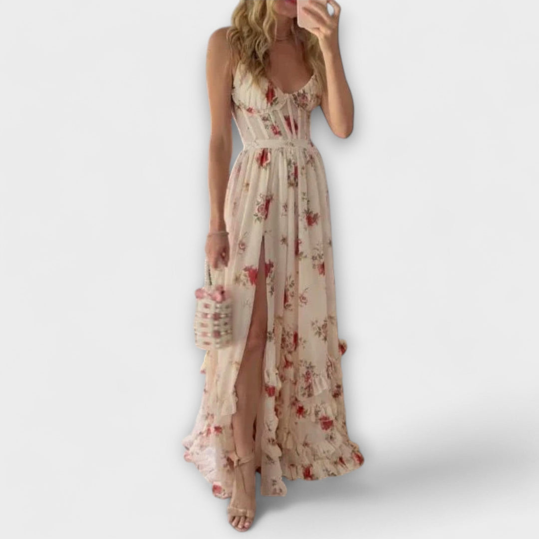 Women's Sleeveless Floral Dress - Elegant and Comfortable