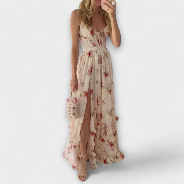 Women's Sleeveless Floral Dress - Elegant and Comfortable