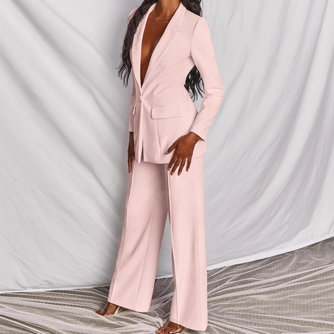 Elegant Women's Blazer Set - Business Suit with Pants for Formal Occasions