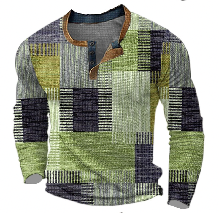 Patterned Men's Sweater - Stylish Patterned Knit Sweater for Men
