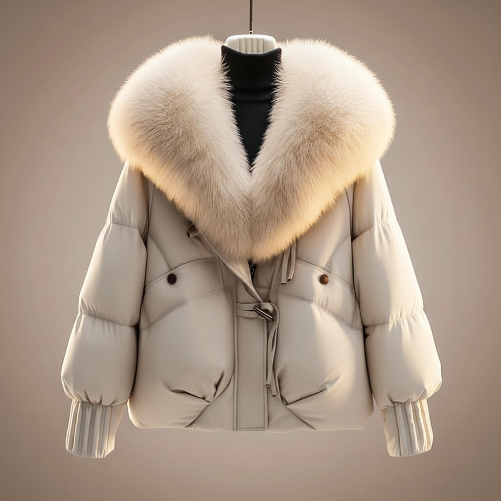 Elegant Quilted Women's Coat with Statement Collar