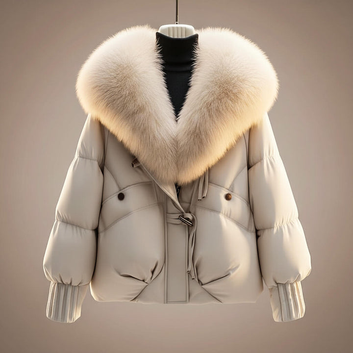 Elegant Quilted Women's Coat with Statement Collar