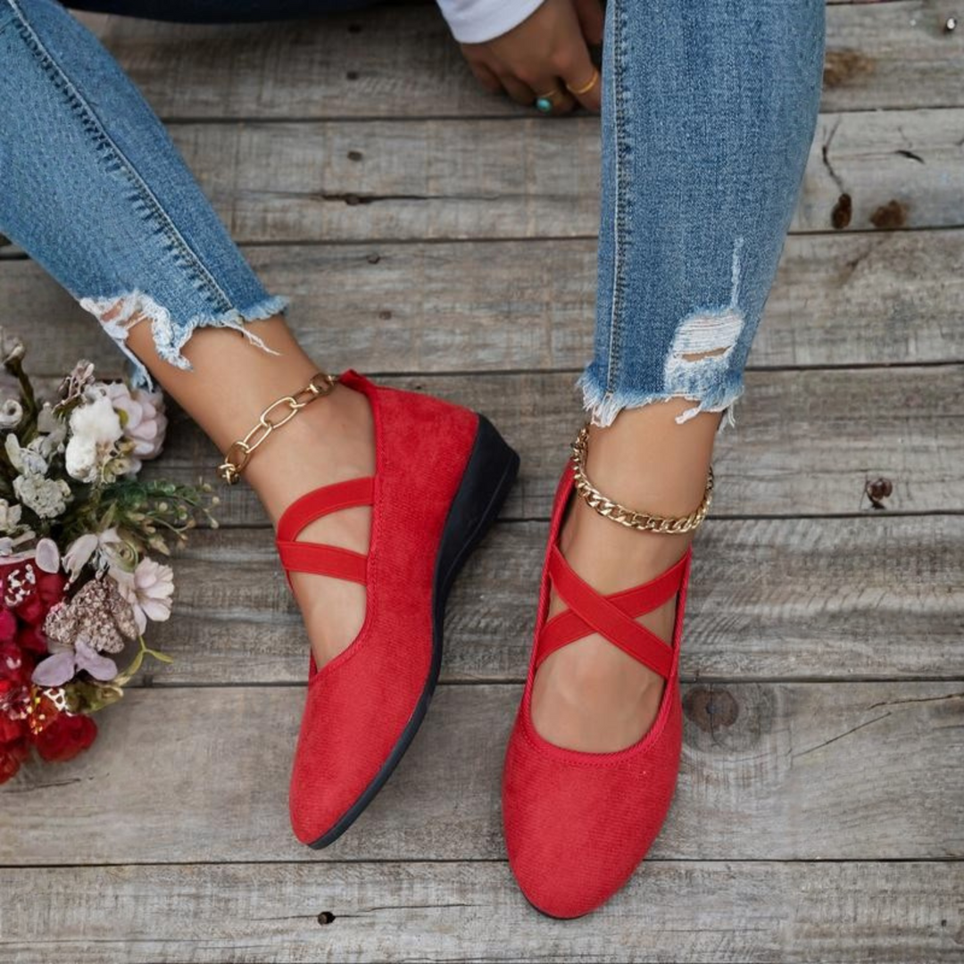 Women's Comfortable Closed-Toe Slip-On Wedge Pumps
