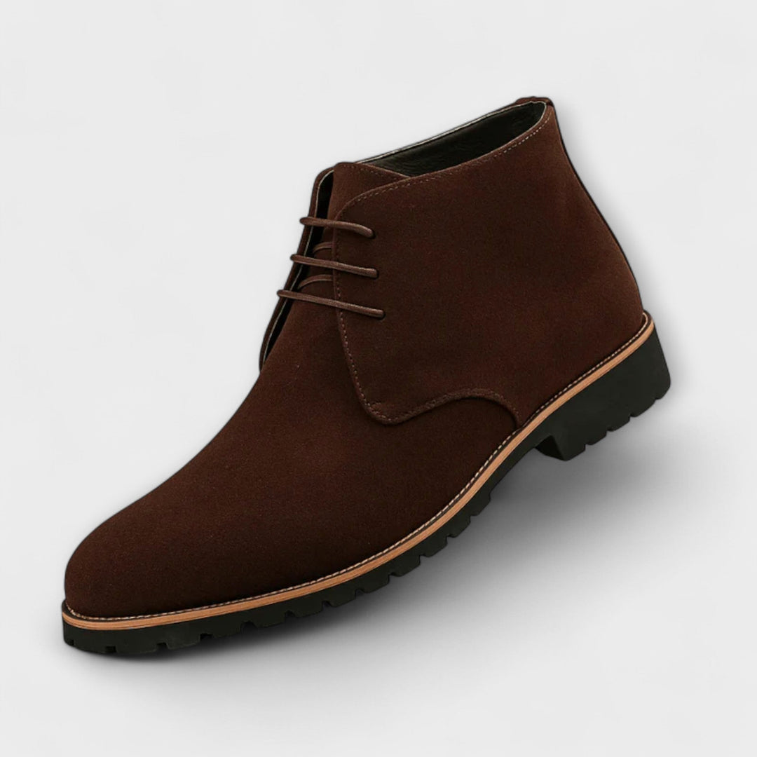 Classic Men's Chukka Boots - Ankle-High Lace-Up Boots with Non-Slip Sole