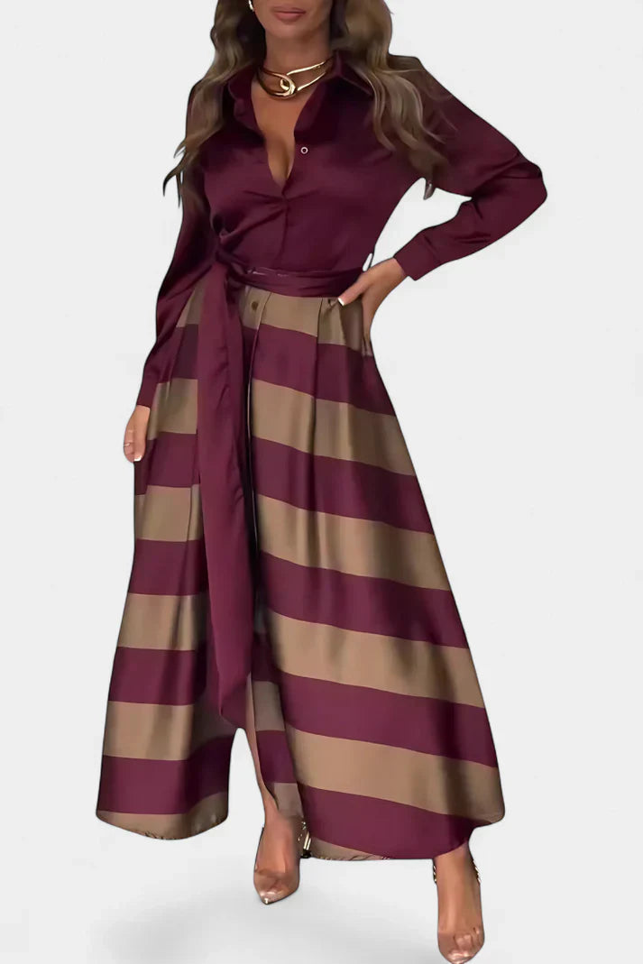 Elegant Striped Maxi Dress for Women