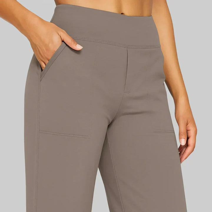 Women's Elegant Jersey Pants with Elastic Waistband