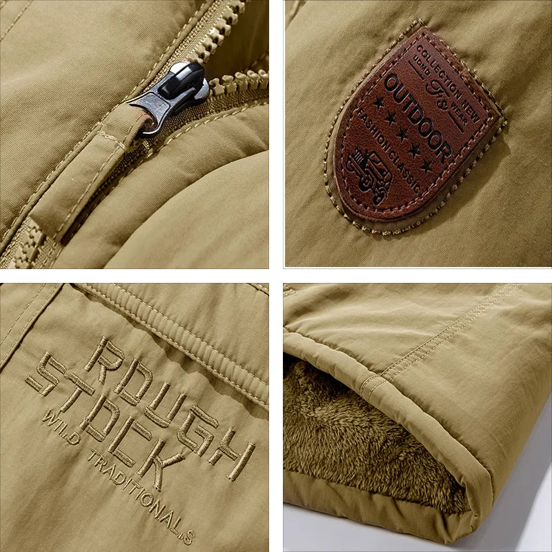 Waterproof Tactical Winter Coat Men's - Lined Parka with Removable Hood