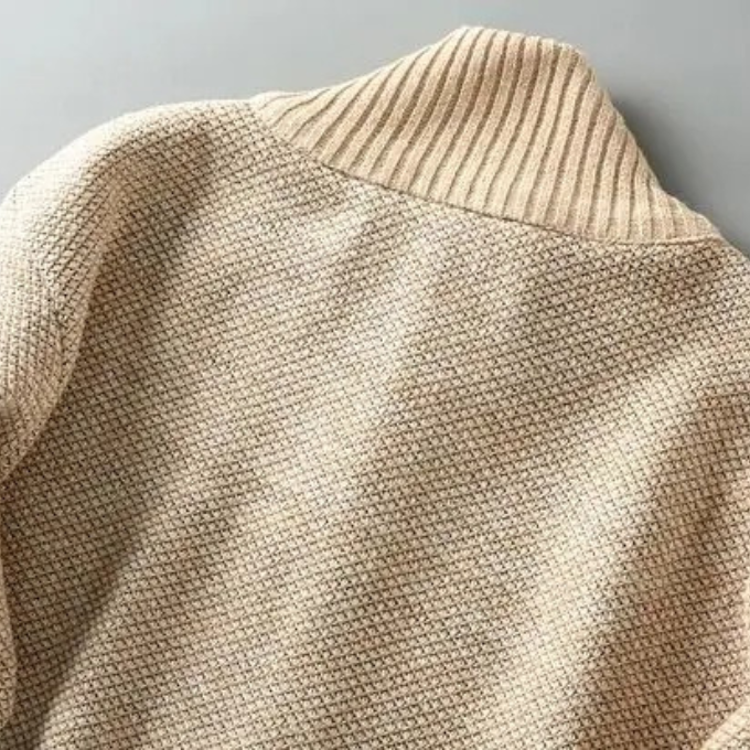 Men's Plaid Knit Jacket with Lining