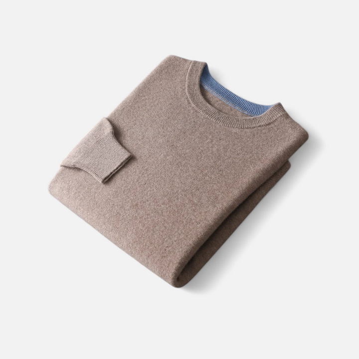 Men's Casual Crewneck Cashmere Wool Sweater