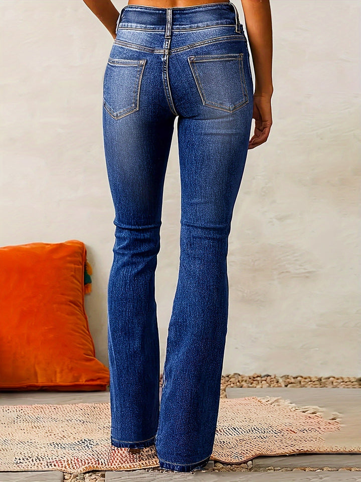 Women's High-Waisted Flare Jeans in Retro Style