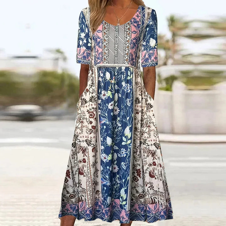Boho Printed Women's Midi Dress