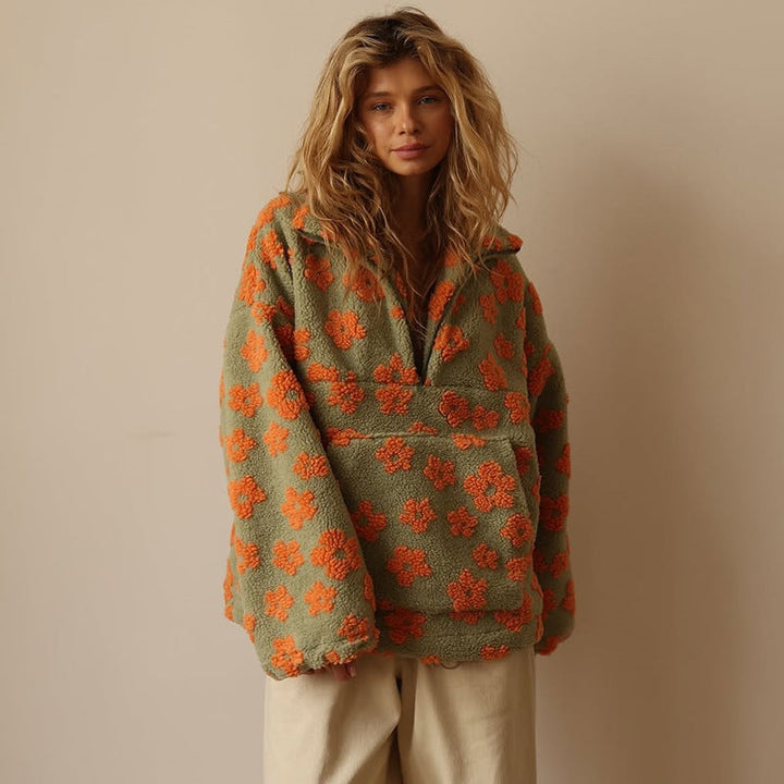 Women's Floral Fleece Pullover