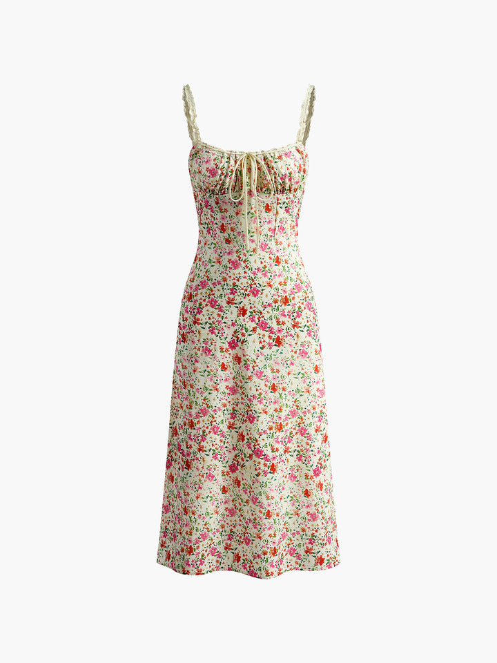 Elegant Floral Print Women's Midi Dress