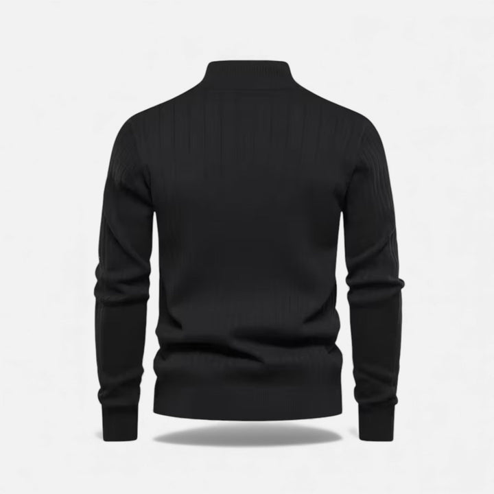 Warm Minimalist Men's Knit Zip Sweater