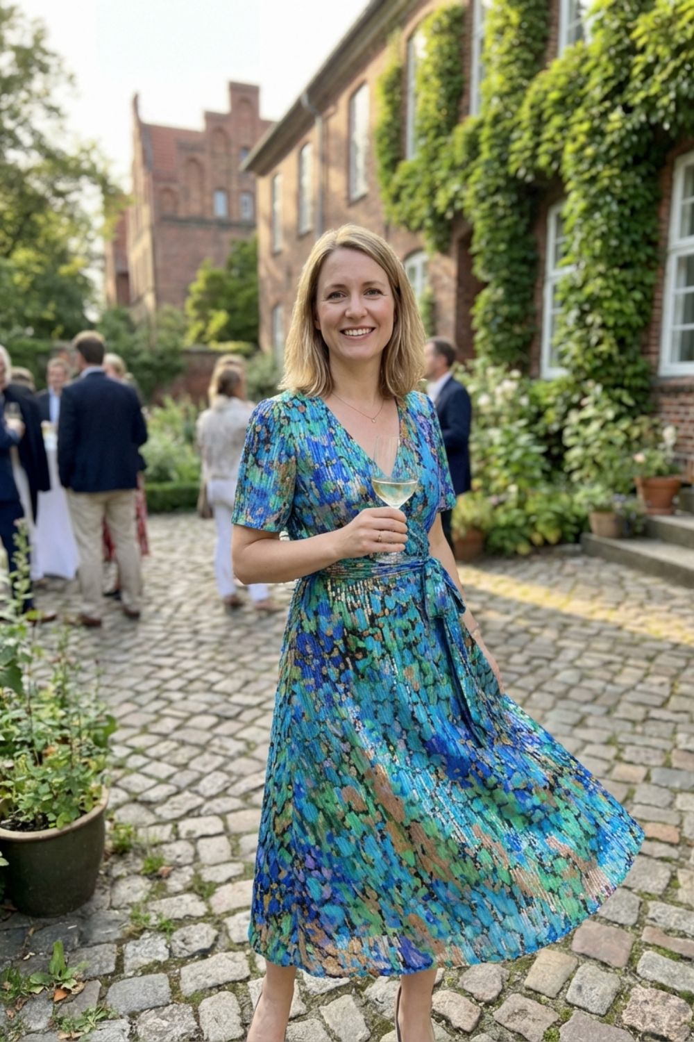 Elegant Printed Women's Wrap Dress
