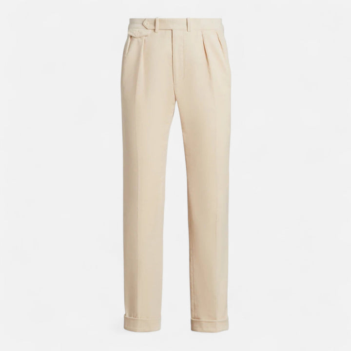 Elegant Men's Cotton-Mix Pants in White - Tailored Fit
