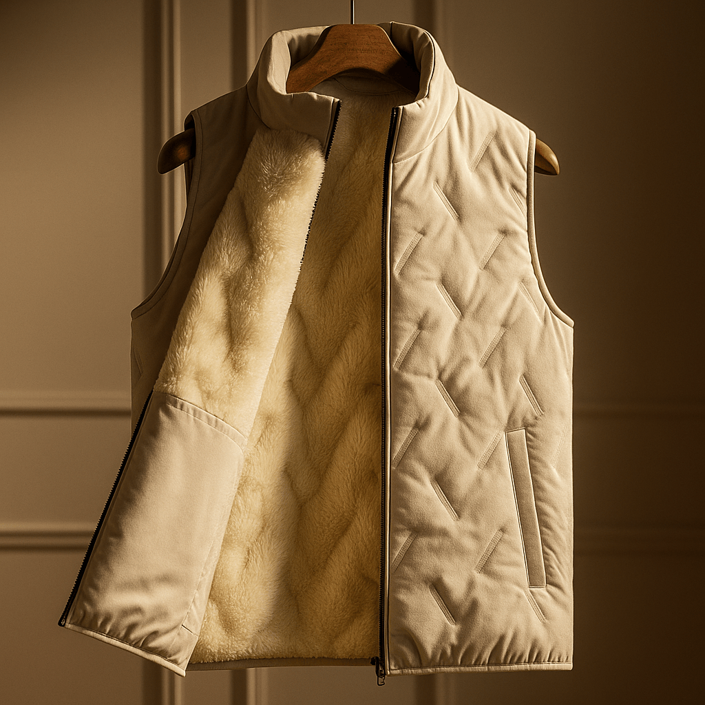 Men's Sherpa Vest with Plush Lining - Lightweight and Water-Resistant