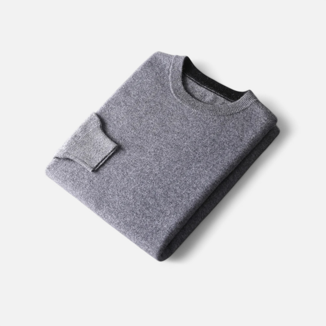 Men's Casual Crewneck Cashmere Wool Sweater