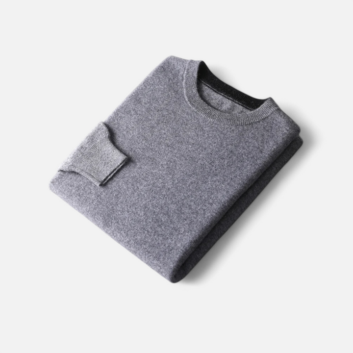 Men's Casual Crewneck Cashmere Wool Sweater