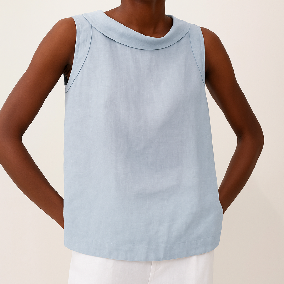 Elegant Chic Women's Sleeveless Roll Collar Top