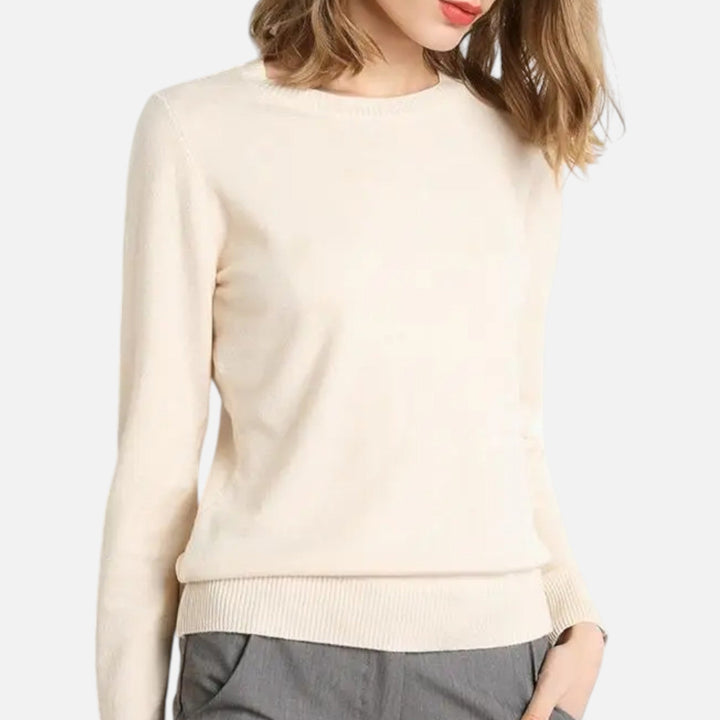 Lightweight Merino Wool Crew Neck Sweater for Women