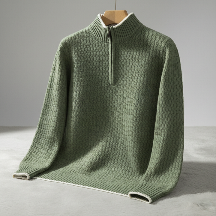 Structured Quarter-Zip Knit Sweater Men's