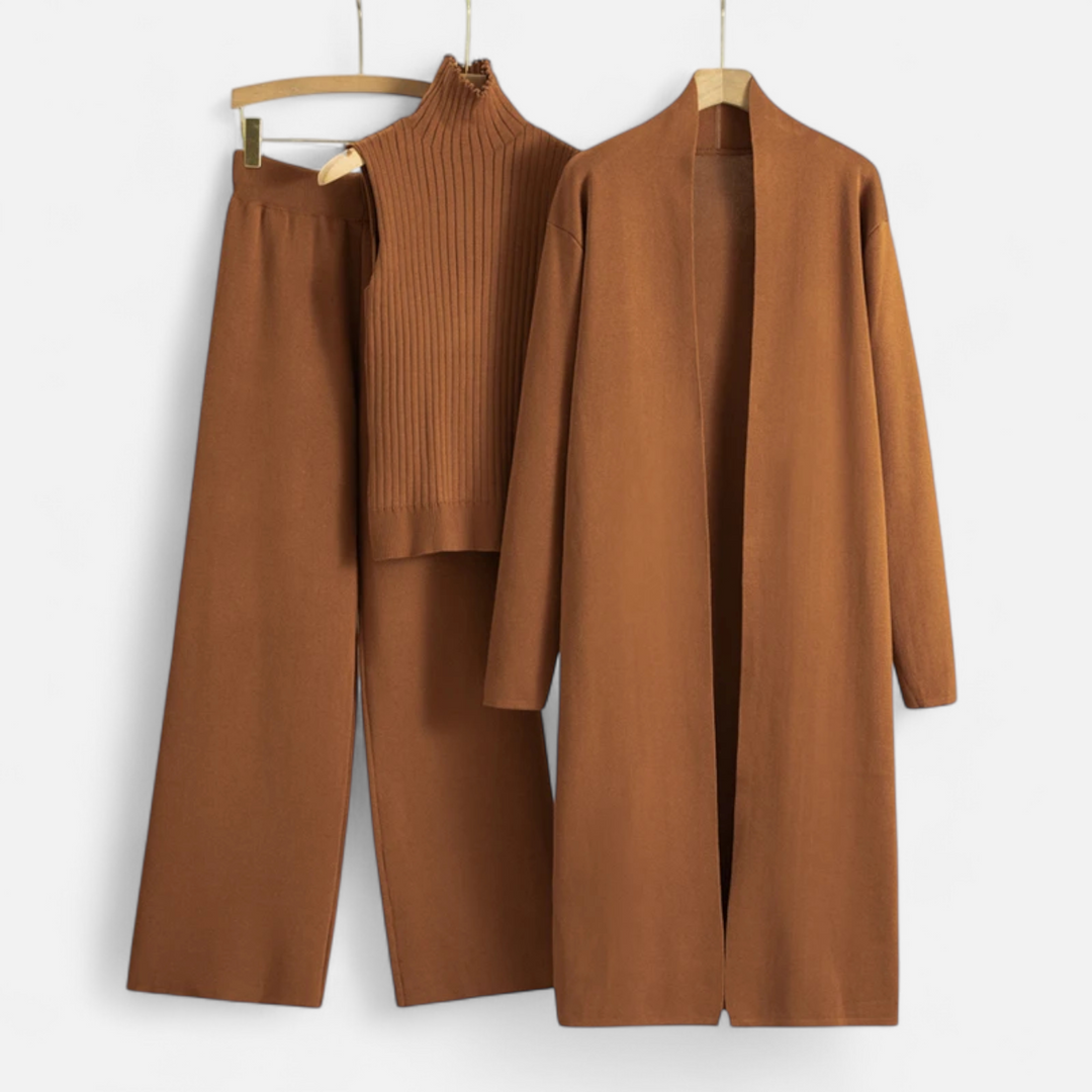 Elegant 3-Piece Knit Cardigan Set for Women