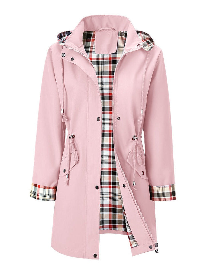 Women's Waterproof Jacket with Plaid Lining