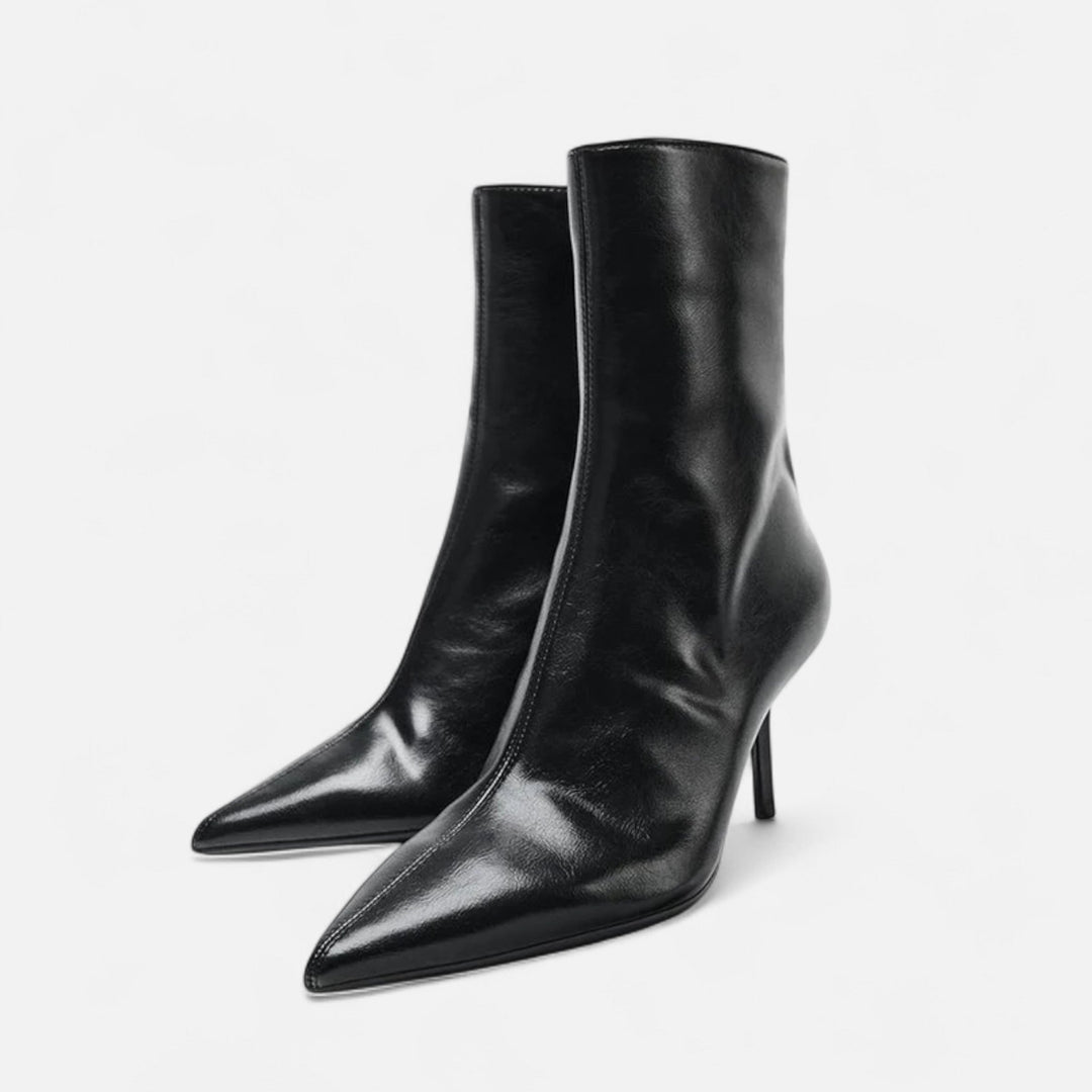 Elegant Women's Heeled Ankle Boots with Pointed Toe