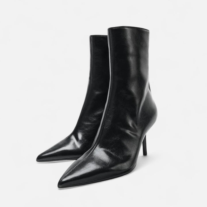 Elegant Women's Heeled Ankle Boots with Pointed Toe