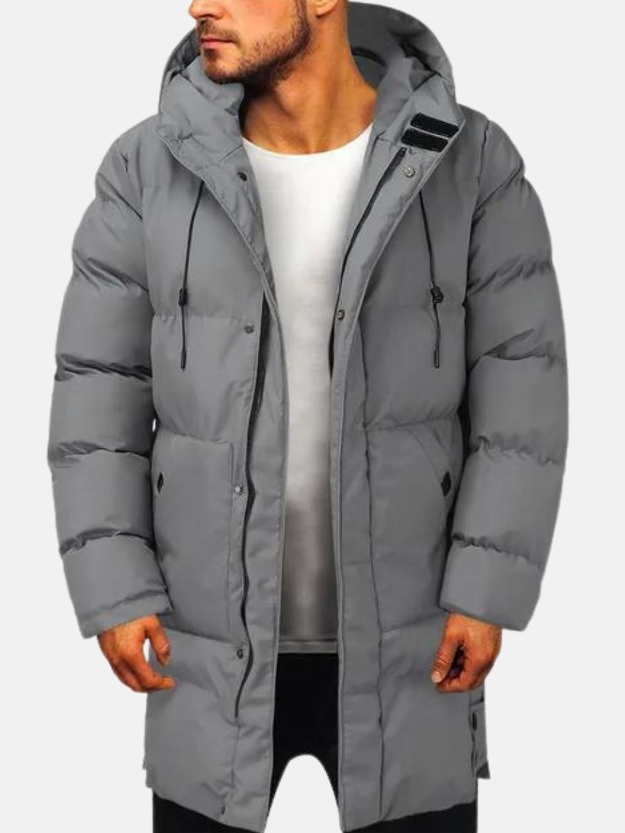 Warm Men's Padded Parka Jacket - Winter Jacket for Outdoor Use