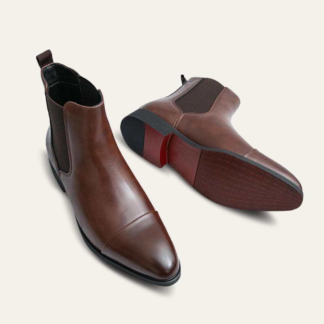 Elegant Classic Men's Faux Leather Chelsea Boots