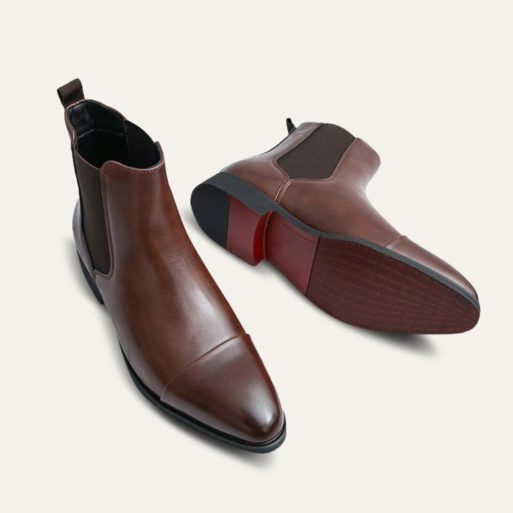 Elegant Classic Men's Faux Leather Chelsea Boots