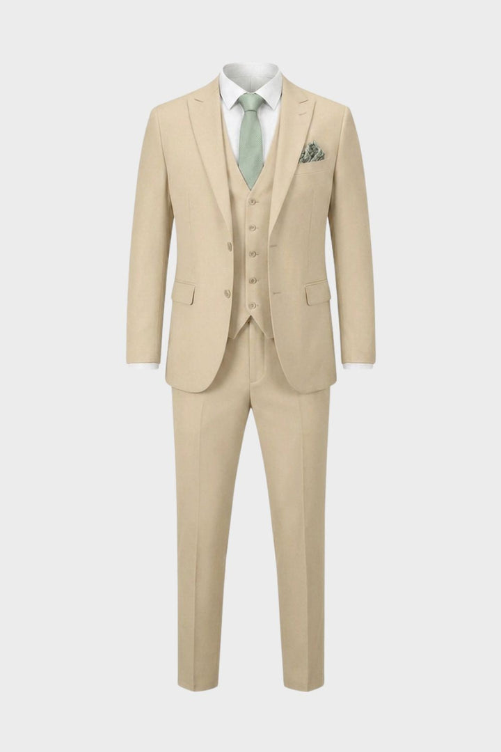 Elegant Slim-Fit Men's Three-Piece Suit