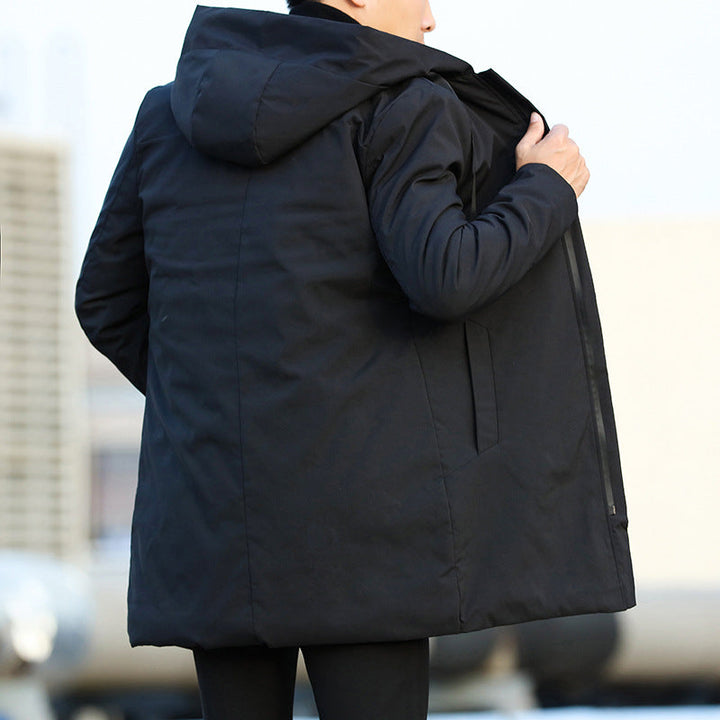 Modern Men's Winter Jacket with Hood - Windproof and Warm-Lined