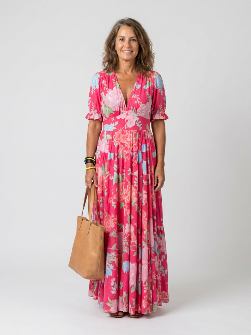 Lightweight Feminine Women's Floral Midi Dress