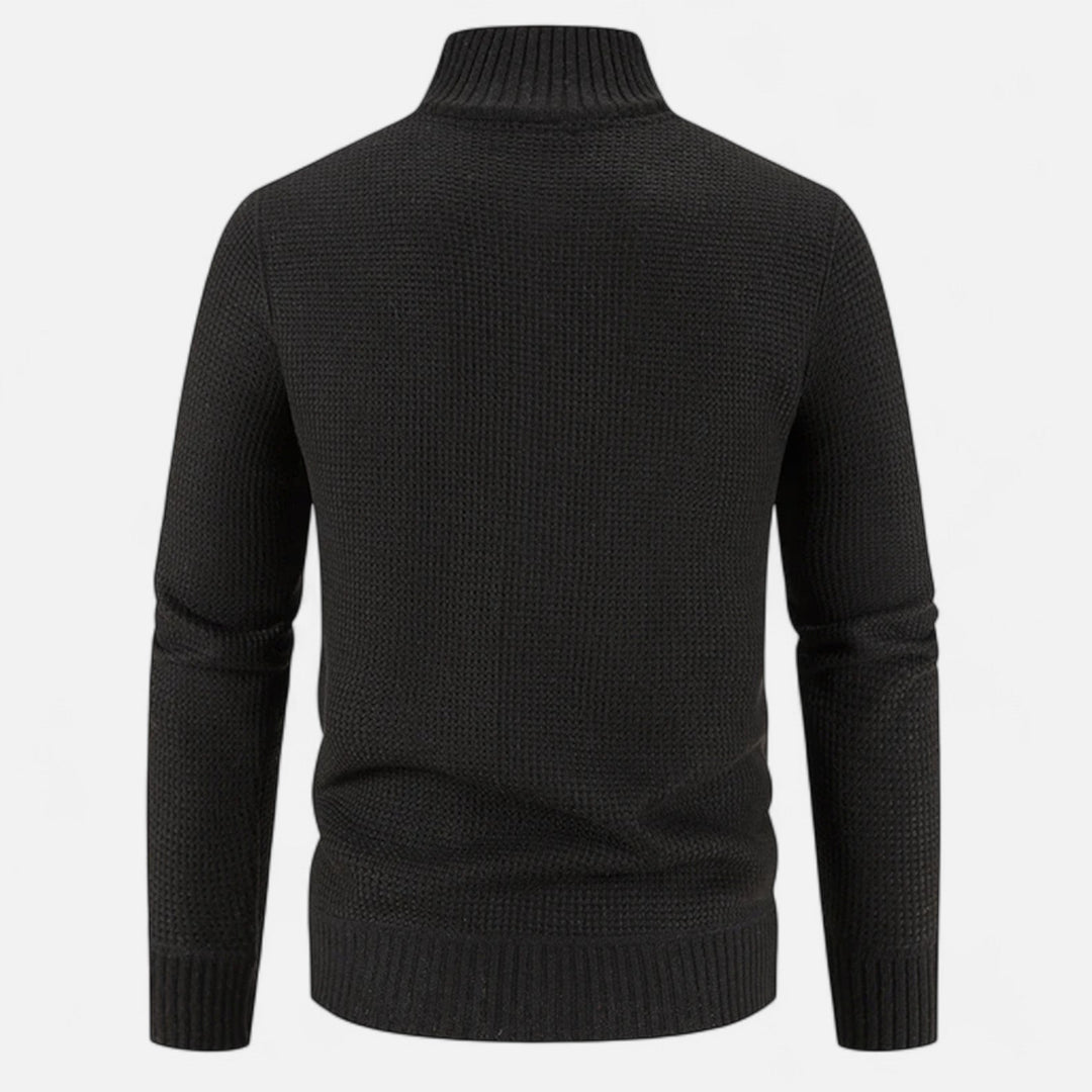 Men's Warm Fleece Patchwork Jacket with Stand Collar
