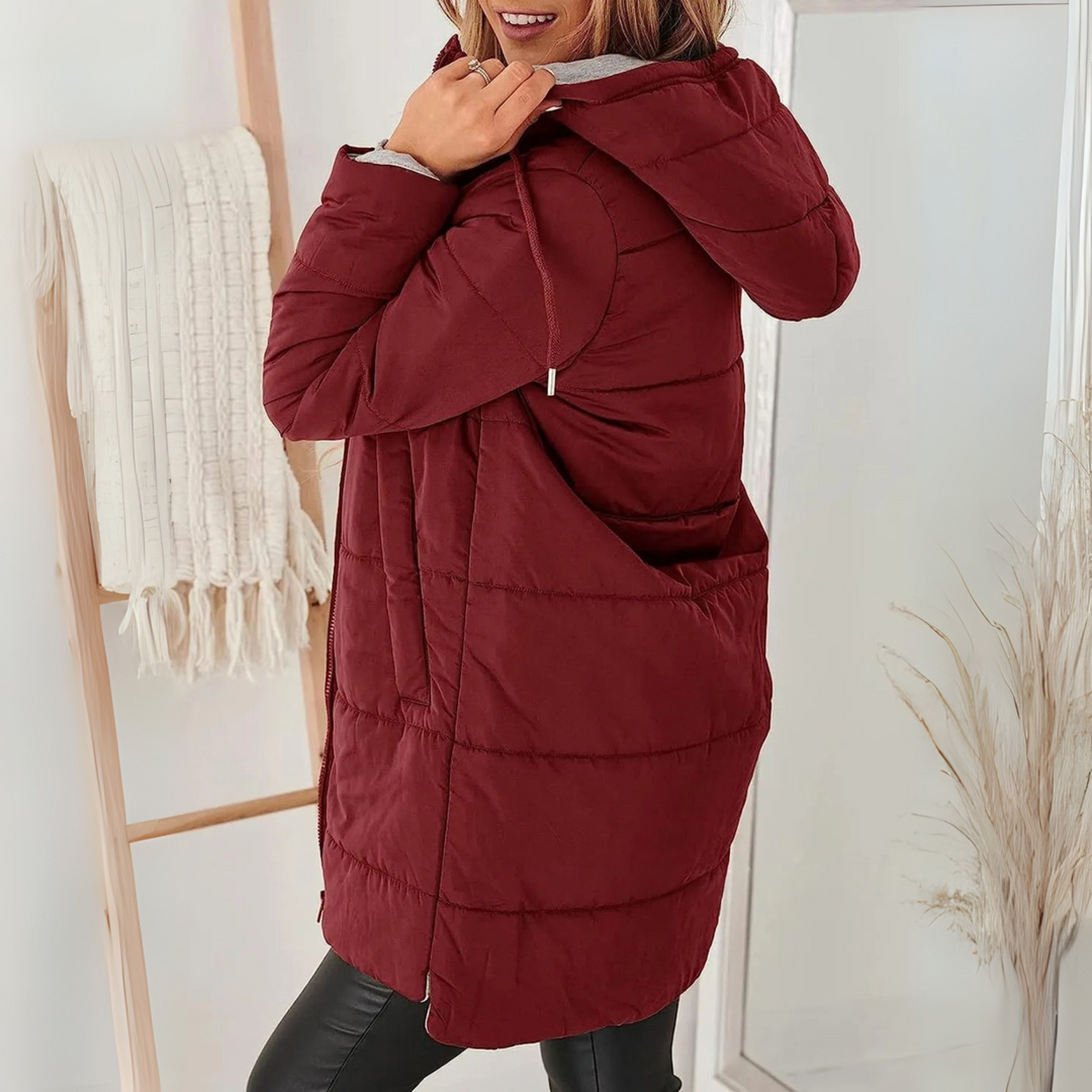 Women's Warm Hooded Down Jacket - Winter Puffer Jacket