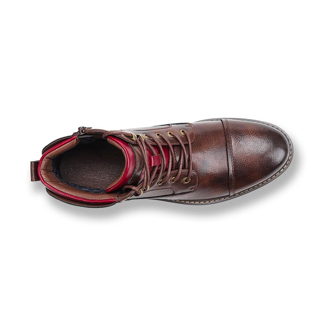 Elegant Men's Oxford Boots in Premium Leather - Lace-Up and Zipper