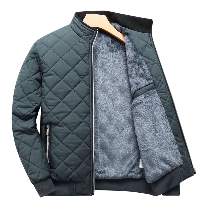 Quilted Warm Men's Winter Jacket with Fleece Lining