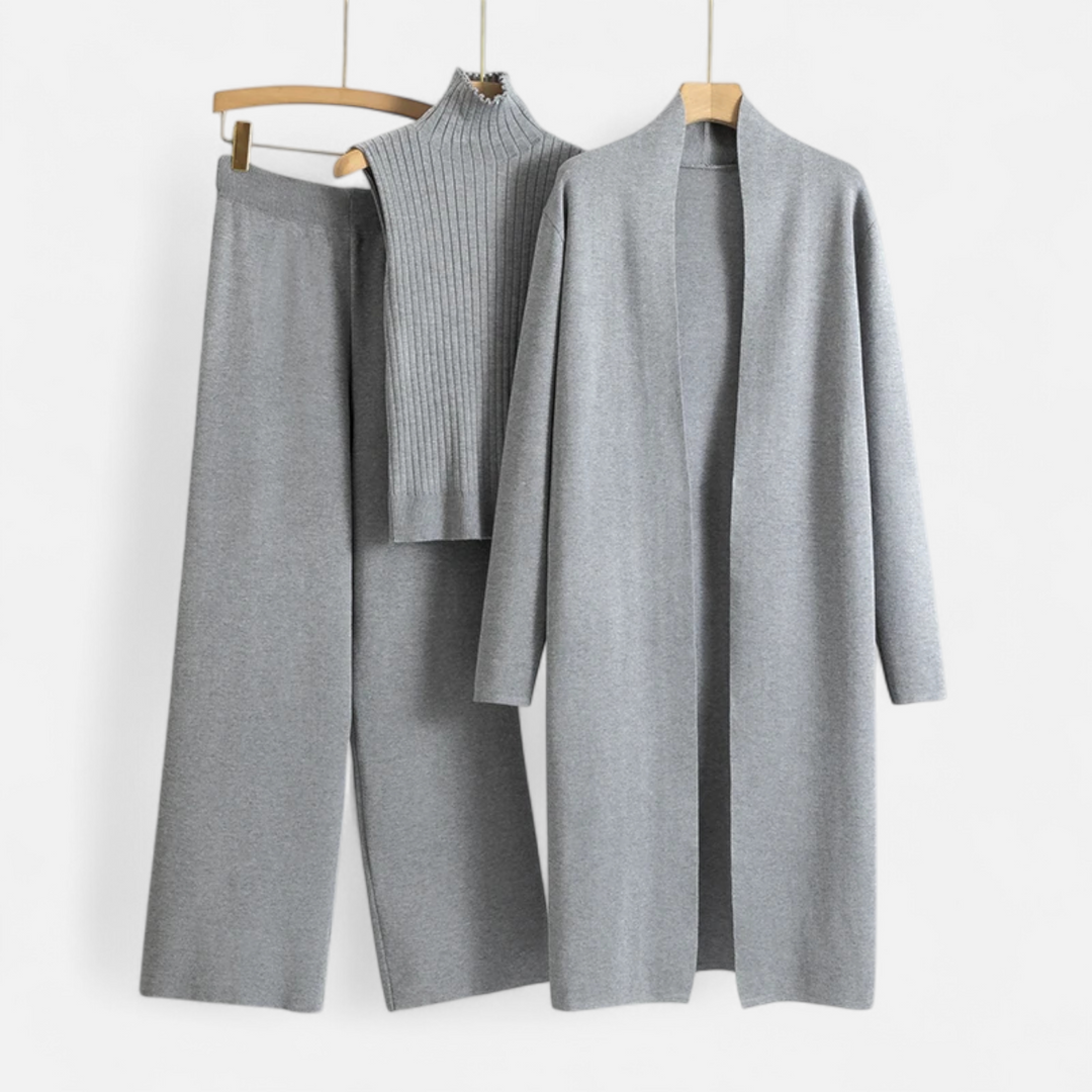 Elegant 3-Piece Knit Cardigan Set for Women