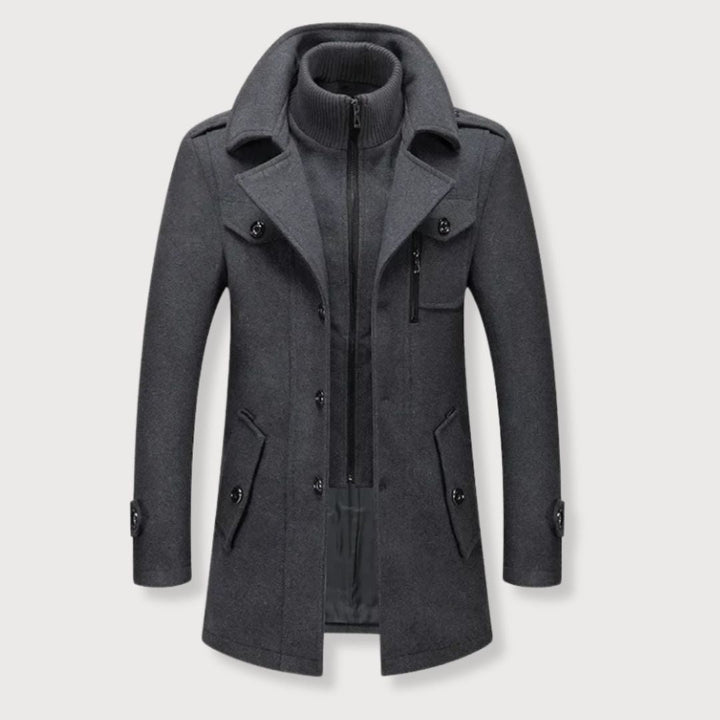 Elegant Men's Wool Coat for Fall & Winter