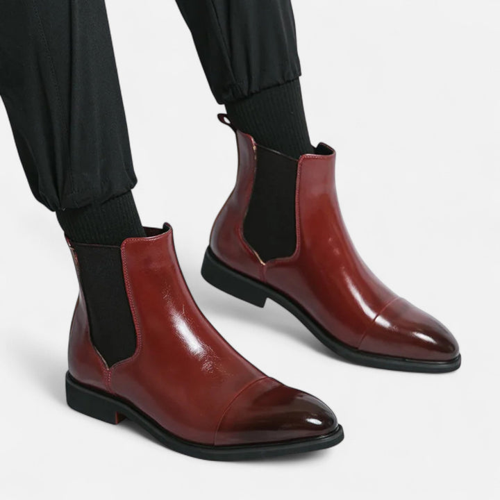Men's Elegant Chelsea Boots with Red Sole