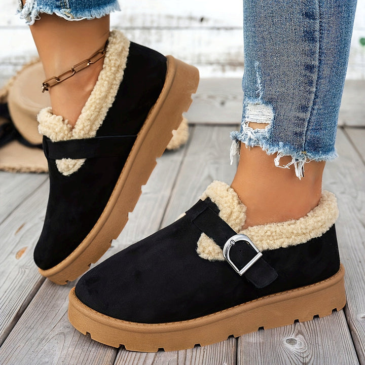 Cozy Women's Winter Ankle Boots with Warm Lining - Non-Slip Sole
