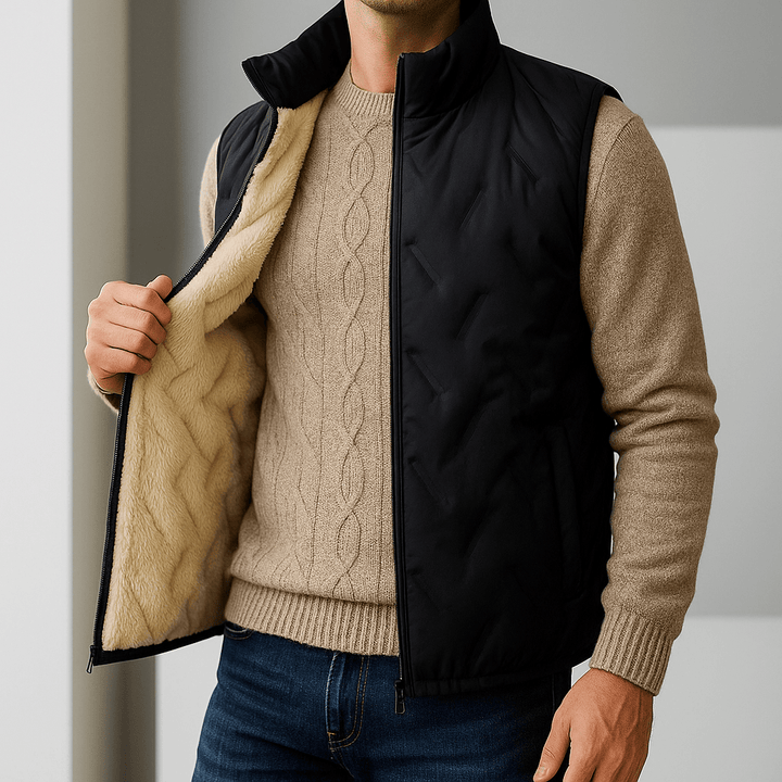 Men's Sherpa Vest with Plush Lining - Lightweight and Water-Resistant