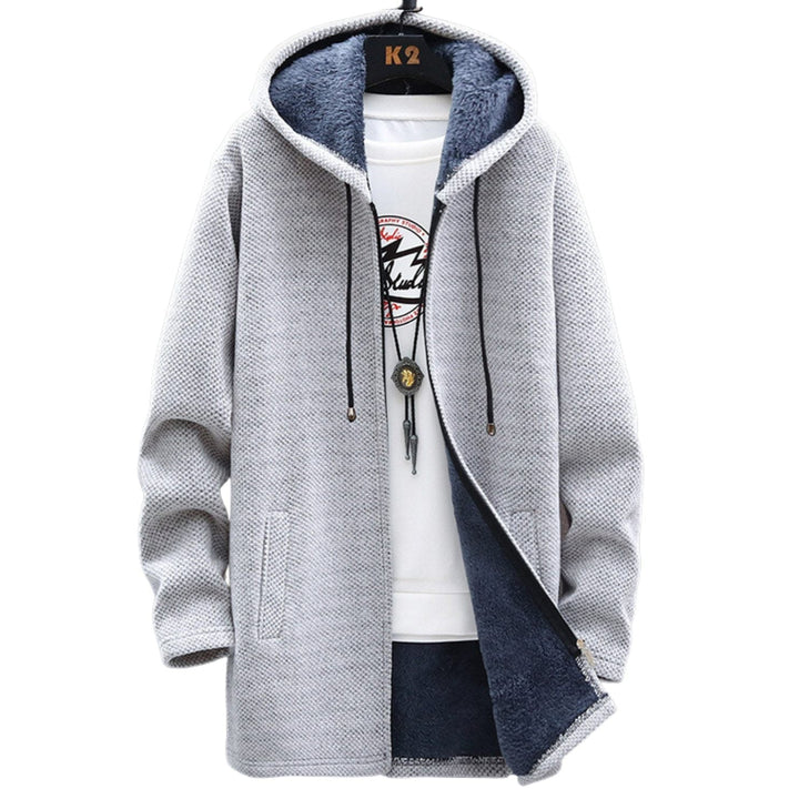 Warm Long Men's Winter Coat with Hood - Soft and Windproof