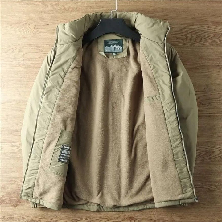 Men's Thermal Winter Jacket with Hood - Water-Resistant and Warm-Lined